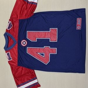 Captain America football jersey men's size large.